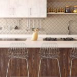 Kitchen Design - Four Gray Bar Stools in Front of Kitchen Countertop