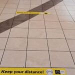Cork Flooring - yellow and black road sign